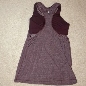 Lululemon Tank Top with attached Sports Bra in Maroon